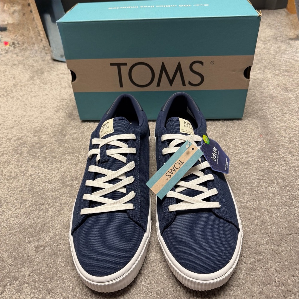 TOMS Carlson Navy Canvas Men's Shoe Size 10
